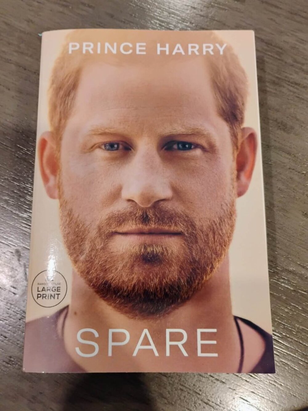Prince Harry "Spare" Large Print Softcover Book